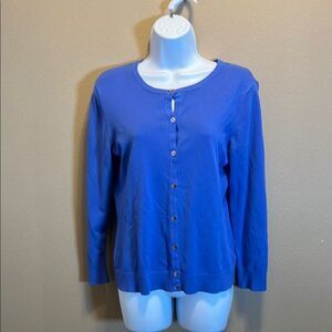 Jones New York Women’s Royal Blue Knit Cardigan Sweater Size Medium